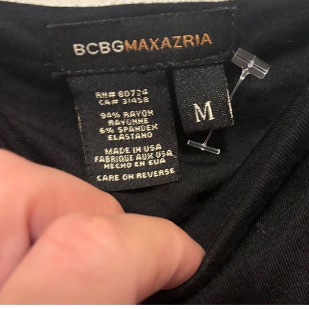 BCBG MAXAZRIA•Chiffon trim black tank top medium - Picture 6 of 7